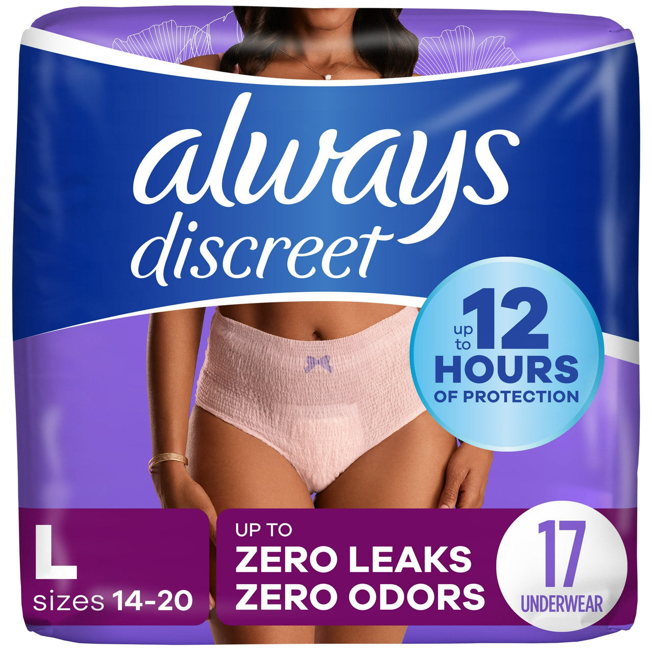 Always Discreet Underwear, Maximum with 360 Form Fit, 17 Ea, 3 Pack